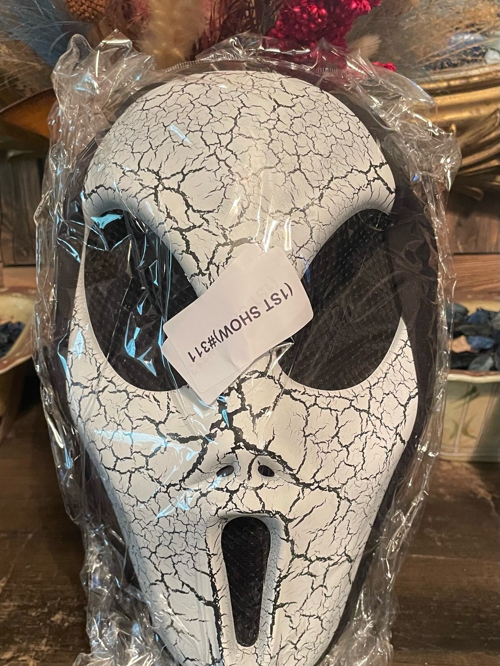 Cracked White Decorative Ghost Mask — Home Accents